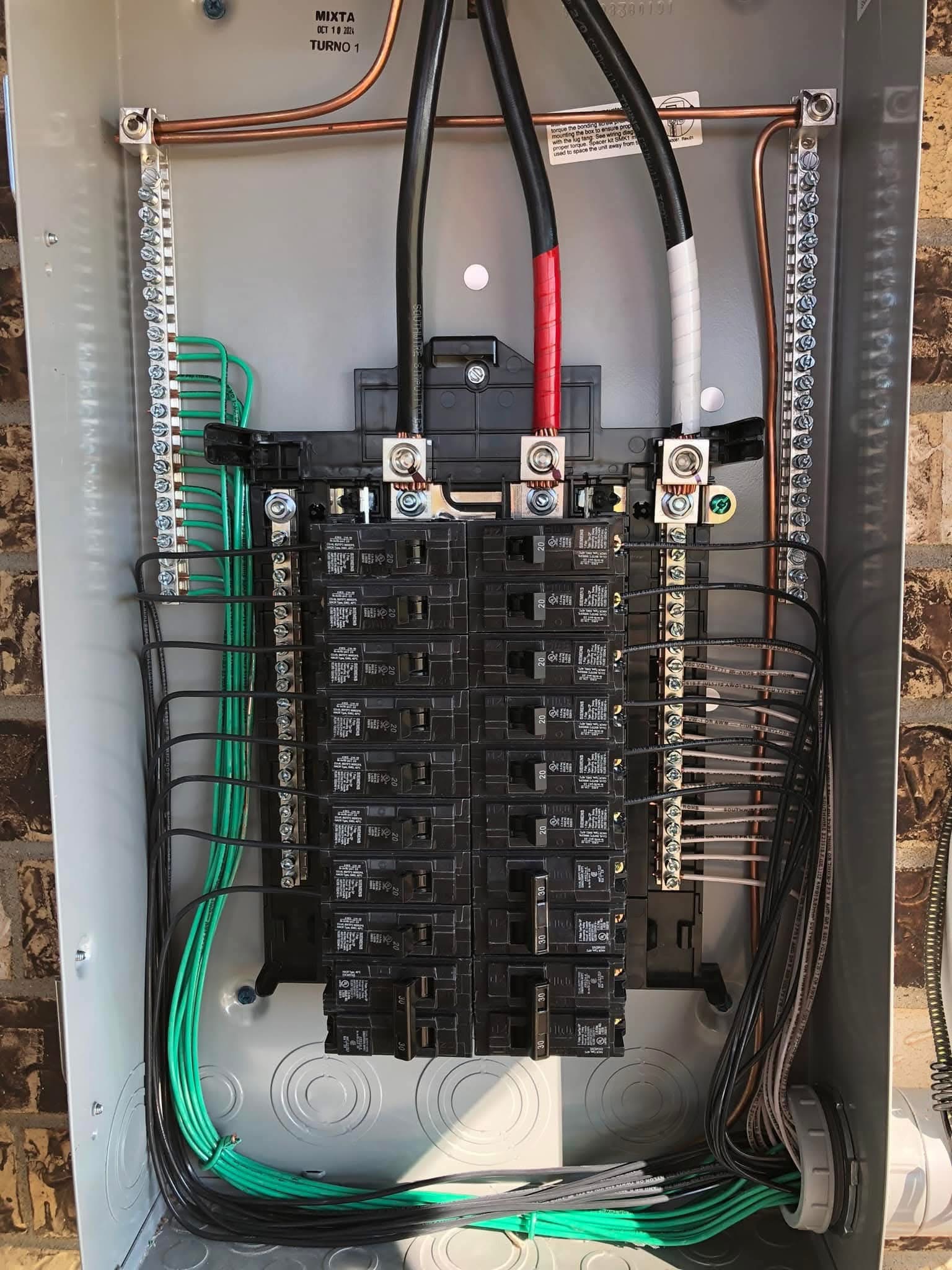 Custom electrical panel installation