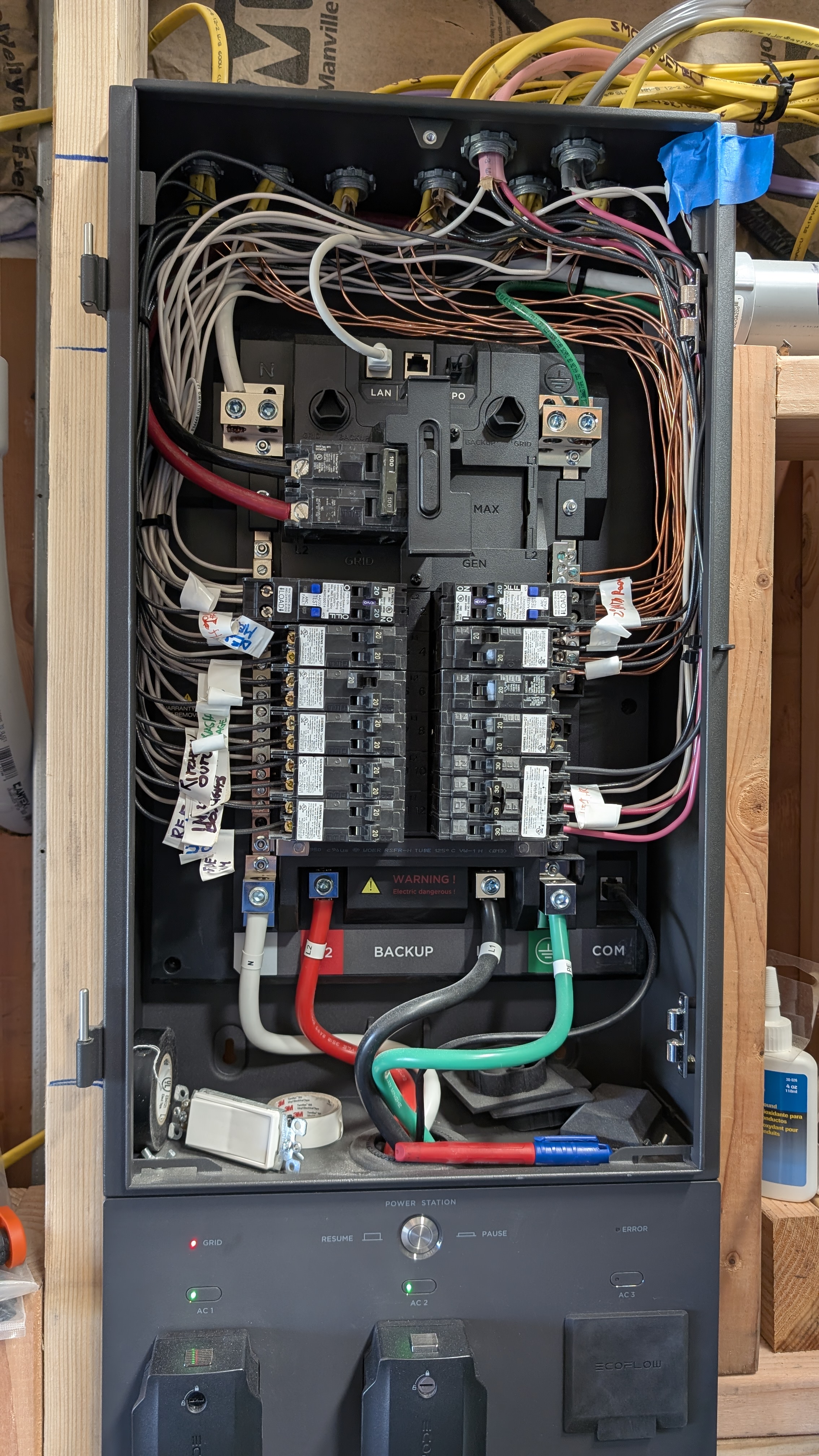 Inside custom off-grid EcoFlow Smart Panel 2